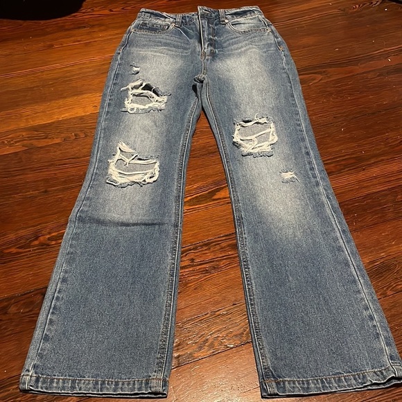 Habitual Girl’s High Waisted Jeans with Rips Size 14 - Picture 2 of 8